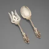 Charles A. Bennett for Reed & Barton, Love Disarmed salad serving set