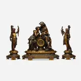 Albert-Ernest Carrier-Belleuse, Napoleon III three-piece clock garniture