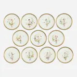 Victorian plates with flower fairies, set of eleven by Lucien Boullemier for Minton & Co., c. 1895, glazed, hand-painted and gilt porcelain, sold Mar 2026
