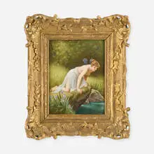 Royal Vienna Style, Psyche by the Water plaque (after Paul Thumann), c. 1900, glazed porcelain