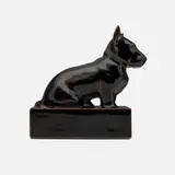 Nubian Black production Scottie bookend by Arthur Conant for Rookwood Pottery, sold Mar 2026