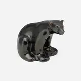 Nubian Black production seated polar bear paperweight by Louise Abel for Rookwood Pottery, sold Mar 2026