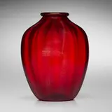 attribution Barovier Seguso Ferro, Monumental Soffiato vase, c. 1934, soffiato glass with gold inclusions