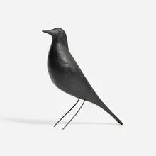 Charles Perdew, Crow decoy, c. 1940, carved and painted wood, iron