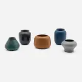 Marblehead Pottery, Collection of five vases