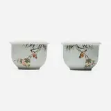 attribution Yucen Liu, Qianjiang planters, pair, glazed porcelain
