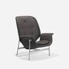 George Nelson & Associates, Kangaroo chair, 1955, chrome-plated steel, upholstery