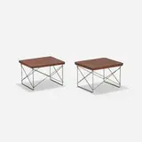 LTRs, pair by Charles and Ray Eames, 1950, walnut plywood, zinc-plated steel, sold Sep 2016
