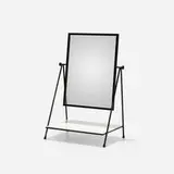 Paul McCobb, vanity, 1953, mirrored glass, enameled steel, milk glass