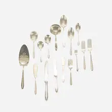 Candide flatware by Eliel Saarinen, 1927, silverplate, stainless steel, sold Sep 2016