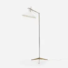 Paul McCobb, floor lamp, 1953, brass, enameled aluminum