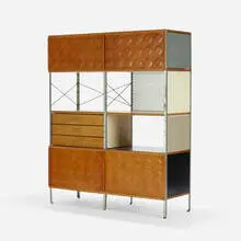 Charles and Ray Eames, ESU 400-N, 1950, birch plywood, lacquered masonite, lacquered plywood, zinc-plated steel