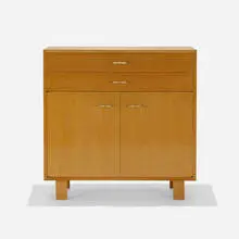cabinet, model 4626 from the Basic Cabinet Series by George Nelson & Associates, 1946, combed oak, aluminum, sold Sep 2016