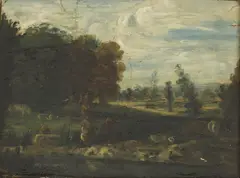 Paul Huet, Untitled, oil on board 28 x 34cm