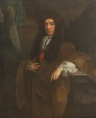 John Riley, Untitled, his arm resting on a marble ledge Oil on canvas 126 x 102cm