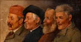 Rodolfo Agresti, Four distinguished gentlemen, c.1892, oil on canvas, illegibly