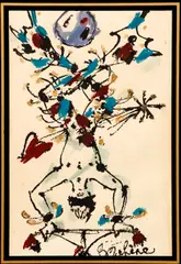 The Acrobat, undated by Dimitri Bouchène, mixed media with ink and watercolor, offered Jun 2021