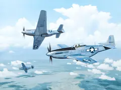 Stan Stokes, Thundering Herd (P-51 Mustangs), 1981, acrylic on canvas