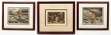 Harry Herman Wickey, Trees and Pond, Storm King in Winter, Hudson Highlands Under Snow, etchings, each, pencil