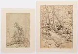 Andrey Avinoff, Untitled (Interior drawings of Cooks Forest, Pennsylvania), circa 1930s, pair of