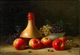 Albert Francis King, Still Life of Apples, Grapes, Wine Bottle