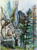 Henry Koerner, Mountain Woods, 1979, watercolor on paper