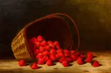 Albert Francis King, Still Life of Basket of Strawberries, 1890's