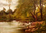Charles Linford, Forest Interior, 1893, oil on canvas board