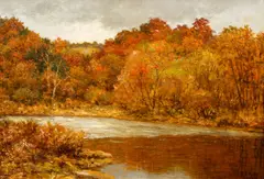 Autumn Creek by Eugene Alonzo Poole, 1912, oil on canvas, offered Jun 2021