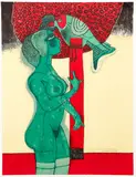 Guillaume Cornelis van Beverloo Corneille, A l'écoute de l'oiseau, 1982, color, lithograph on wove paper