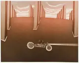 Jean-Michel Folon, Crepuscule (Twilight), c.1979, etching and color aquatint on Moulin du Gue paper