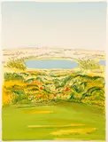 Jane Niederhoffer Freilicher, Untitled (Pondscape), 1975, original, serigraph printed in color, pencil