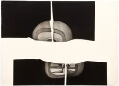 Amadeo Gabino, Untitled Abstract (Black and White), 1977, color, etching and embossed paper