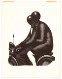 Joseph Hirsch, Lovers on a Motorcycle, undated (c.1960s), lithograph on Arches paper