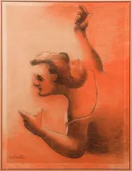 Morris Kantor, Untitled Composition, undated, pastel and charcoal on paper