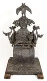 Bob LaBobgah, Portrait of an Actor and His Mummified Cat, circa 1983, cast and welded, bronze
