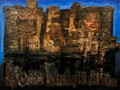 David Partridge, Rock Run II, 1960, mixed media on board