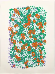 Nadine Prado, Flowers on White, 1979, original, serigraph printed in color, pencil