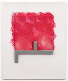 Richard Smith, Cream and Pink from Logo Suite, 1971, screenprint on vacuum-formed plastic supported by wood panel