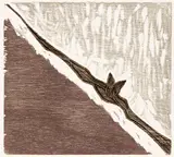 Murcielago (Bat), color by Francisco Toledo, woodcut on Creysse paper, offered Jun 2021