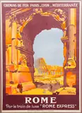 Roger Broders, Rome (for PLM), (literature: Voyages, 105), lithograph poster laid down on a thin board
