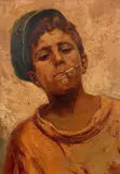 Domenico Forlenza, or Forlenza, Eduardo (Italian, 1861-1934), Boy with Cigarette, oil on canvas board