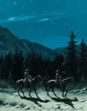 Richard Audley Freeman, Moonlight Trail, oil on board