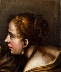 Peter Paul Rubens, Head of a Woman in Profile, oil on canvas