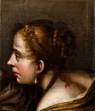 Peter Paul Rubens, Head of a Woman in Profile, oil on canvas