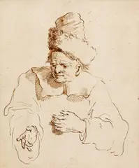 Man Speaking by Pietro Antonio Novelli, pen and ink, offered Apr 2021