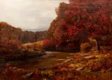 Autumn Landscape by Eugene Alonzo Poole, 1903, oil on canvas, offered Apr 2021