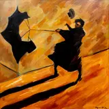 Clifford Bailey, Umbrella Man, 1991, oil on canvas