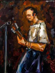Mikey (Guitarist) by Clifford Bailey, oil on canvas, offered Apr 2021