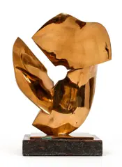 Ron Bennett, Broken Sphere, 1985, gilded, bronze sculpture